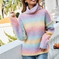 thumbnail image 4 of Women's Sweaters Striped Long Sleeved Round Neck Pullover Knitted Sweater Top, 4 of 8