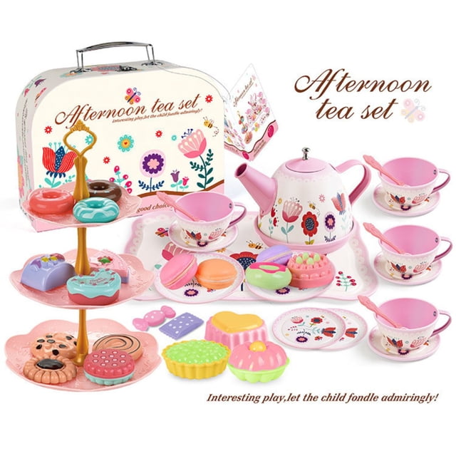 Juego de Té para Niñas en Maletín Set De 46 Piezas Completo Para Pequeñas Anfitrionas