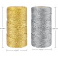 thumbnail image 2 of 200M Decorative Metallic String - 1.5mm Gold and Silver Twine String - Thread Twine- Jewelry Thread Cord for DIY Crafts Gift Wrapping & Wedding Favors, 2 of 4