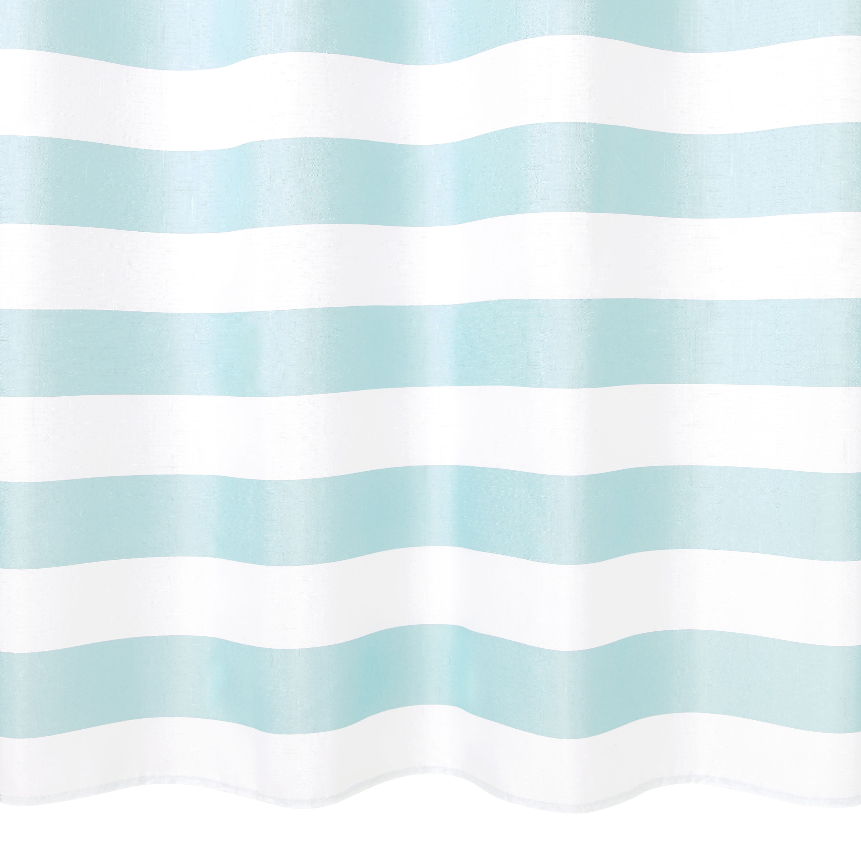 Mainstays Aqua Stripe 13-piece Fabric Shower Curtain with Hooks