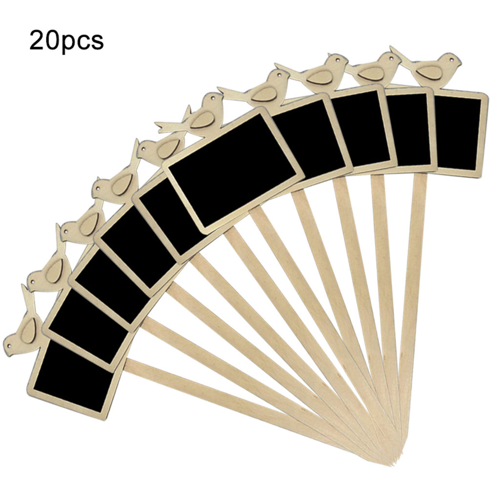 30 Mini Pizarras Negras Con Soporte De Madera - Perfectas Para Etiquetas De Precios, Carteles De Buffet, Bodas Y Eventos