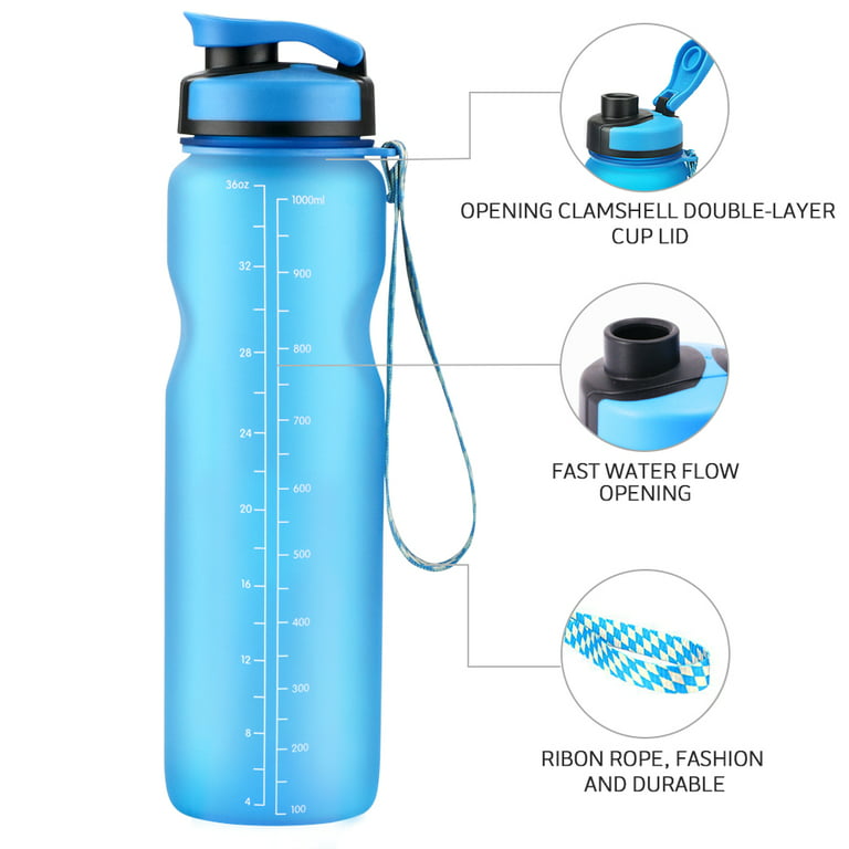 21oz Sport/Bike Water Bottle - Leakproof BPA-free Water Bottles, Lock  Feature & Flip Top Lid, Drinking Water cups with Carry Strap for adults,  Sports Bottle cups For Workout(Grey) 