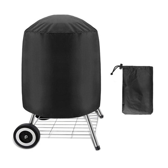 AUQ Grill Cover,Round Waterproof Outdoor BBQ Grill Cover,UV-Resistant,Dustproof,Heavy Duty Cover for Grills,Black