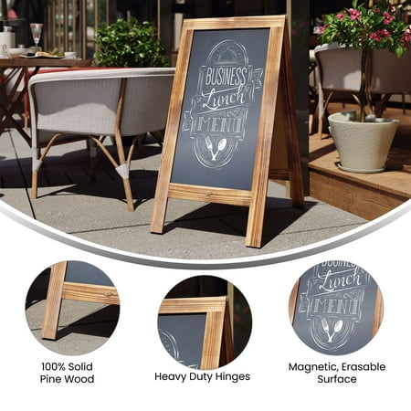 Alamont Home - Canterbury 20"W x 2-26"D x 40"H Magnetic A-Frame Chalkboard - Rustic Brown