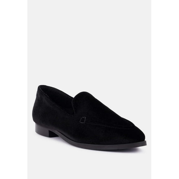 LUXE-LAP Black Velvet Handcrafted Loafers