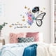 thumbnail image 2 of Un conjunto de pegatinas de pared de flores de mariposas de niña bonita decoración de pared para dormitorio sala de estar Oficina TUNC Sencillez, 2 of 4