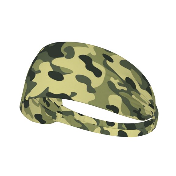 Unisex Army Camouflage Pattern Sweatband Sports Headband For Running Cycling Yoga Workout Stretchy Hairband
