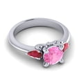 thumbnail image 3 of 2.50 Ct Stylish Round Cut Pink Sapphire & Red Ruby Gemstone Anniversary Ring for Women Solid 18K White Gold Size 8 by Diamond-Capitals, 3 of 8