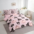 thumbnail image 3 of jejeloiu Black Bowtie Bow Bedding Comforter Set 7pcs,Hello Fall Pumpkin Queen Bedding Sets,Halloween Witch Hat Queen Sheet Sets For Child,Microfiber Bedroom Decor Reversible, 3 of 8