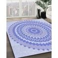 thumbnail image 3 of Ahgly Company Machine Washable Indoor Round Transitional Light Slate Blue Area Rugs, 3' Round, 3 of 7