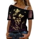 thumbnail image 1 of Gibobby Tirantes Para&nbsp;Camisa Tops estampados a la para mujer, camiseta con hombros descubiertos, camiseta elegante de manga corta con Sexy, blusa holgada（Amarillo， XL), 1 of 5