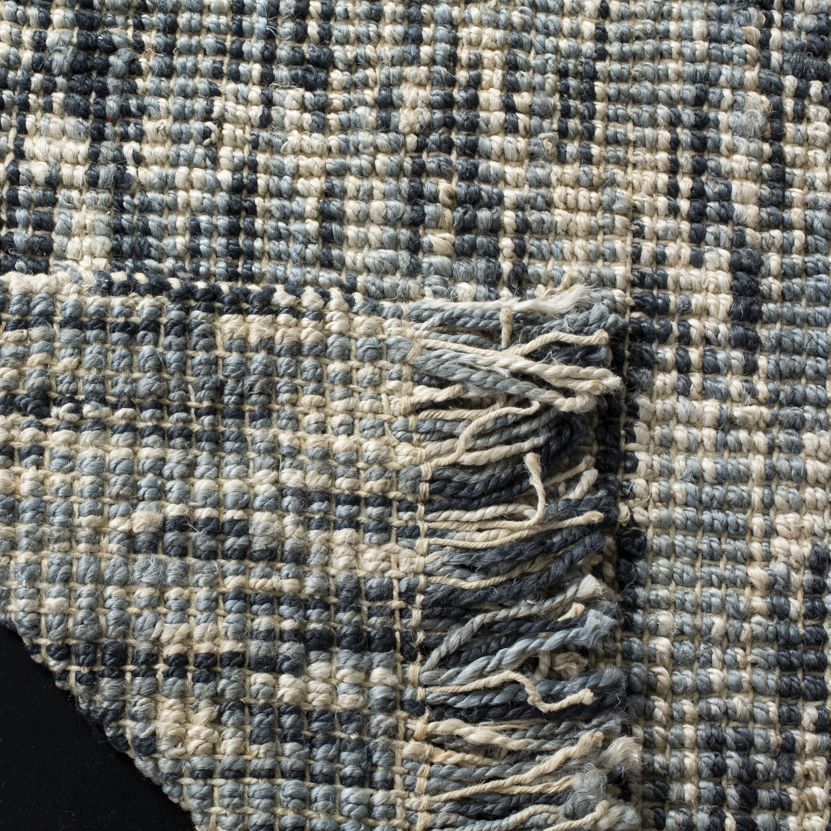 SAFAVIEH Natural Fiber Michayla Abstract Jute Runner Rug, Blue/Ivory, 2'6" x 8'