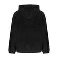 thumbnail image 6 of Htigea Womens Bear Ears Hoodies Sherpa Fleece Hooded Sweatshirts Oversized Long Sleeve Pullover Tops Black S, 6 of 7
