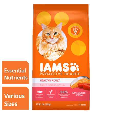 Iams Proactive Health Healthy Adult with Salmon & Tuna Dry Cat Food, 7 (Best Healthy Dry Cat Food)