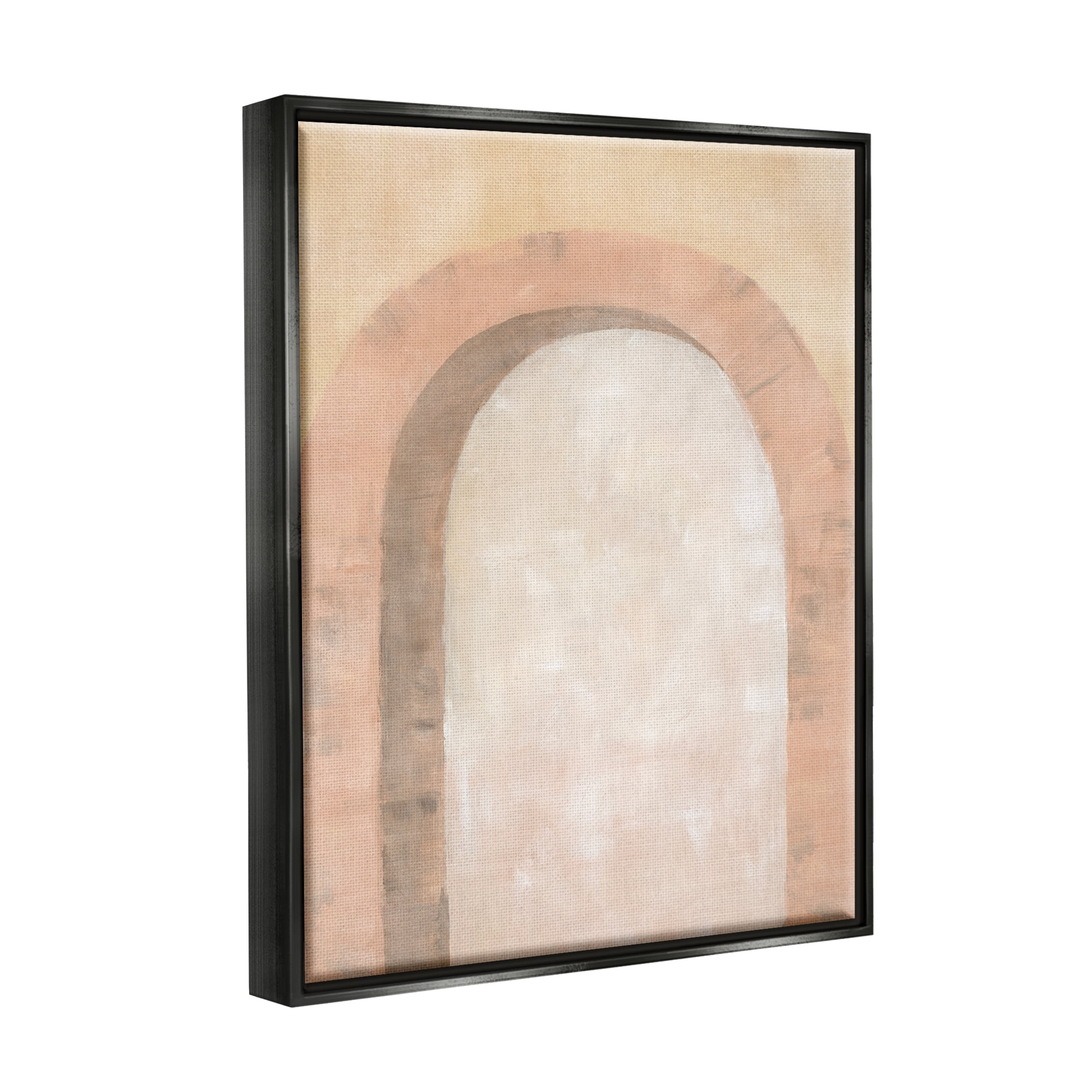 Stupell Industries Modern Muted Arch Abstract Painting Black Floater Framed Canvas Art Print Wall Art, 25 x 31