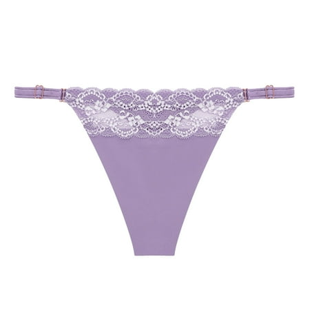 

Womens Underwear Packs Fashion Low Waist Solid Color Briefs Lace T Panties 6 Pack