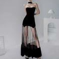thumbnail image 2 of PuLe Summer DressWomen Gothic Party Halter Dresses Mesh Patchwork Backless Dress Skinny Evening Sexy Dresses, 2 of 9