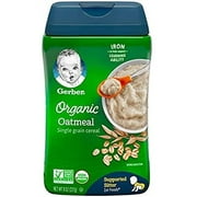 Gerber Baby Cereal, 1st Foods, Organic Oatmeal, 8 OZ, 6 Count