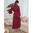 thumbnail image 7 of Richie House Women Kimono Sexy Robes Long Knit Bathrobe V-neck Casual Loungewear RHW2905, 7 of 7