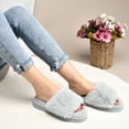 thumbnail image 2 of LORDFON Fuzzy Open Toe Slippers for Women Fluffy Furry Plush Memory Foam Bedroom Womens House Slippers Indoor, 2 of 6
