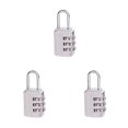 thumbnail image 1 of Langgg 3 Digit Combination Password Lock Alloy Cabinet Travel Luggage Padlock white 3Set, 1 of 6