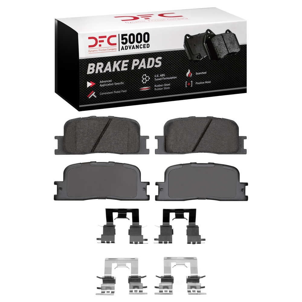 Dynamic Friction Company 1551-0885-02 DFC 5000 Advanced Brake Pads - Ceramic and Hardware Kit - OE
