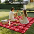 thumbnail image 4 of Red Plaid Outdoor Rug for Patio/Deck/Porch, Non-Slip Large Area Rug 5 x 7 Ft, Modern Art Checkered Farmhouse Indoor Outdoor Rugs Washable Area Rugs, Reversible Camping Rug Carpet Runner, 4 of 8