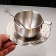 thumbnail image 2 of Jiibva Stainless Steel Coffee Cup Set with Saucer Cup Spoon 250ML Coffee Mug for Home Restaurant Cafe Breakfast Afternoon Tea, 2 of 7
