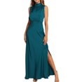 thumbnail image 1 of Vestidos de Fiesta Elegantes de noche largo con abertura lateral y cuello falso para mujer para cóctel Cgtredaw lago azul T XL para Mujer, 1 of 8