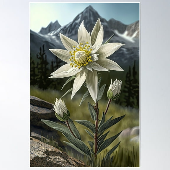 Edelweiss Poster Wall Art, Modern Wall Decor For Living Room Bedroom, 8x12 UNFRAMED