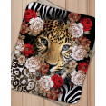 thumbnail image 1 of Tiger In Flowers Sherpa Blanket, 1 of 7