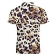 thumbnail image 5 of Animal Print, Leopard Texture Men Zipper T-shirt Summer Casual Short Sleeve T-shirt Top, 5 of 7