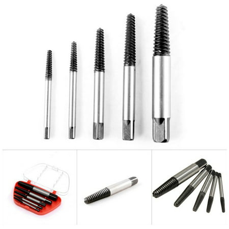 5pcs Screw Extractor Set Easy out Drill Bits Guide Broken Screws Bolt