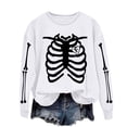 thumbnail image 4 of Inverlee Womens Halloween Sweatshirts Funny Pumpkin Ghost Graphic T-shirt Classic Crewneck Sweatshirt Long Sleeve Dressy Casual Pullover Tops Halloween Party Supplies, 4 of 6