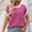 Hot Pink, variant on Women's Striped Short Sleeve Sweater Hollow Out Oversized Pullover Jumpers Tops