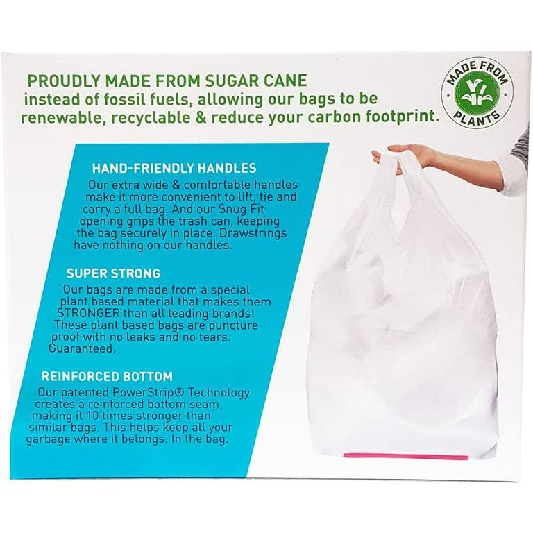 Plant Based Tall Trash Bags with Handles