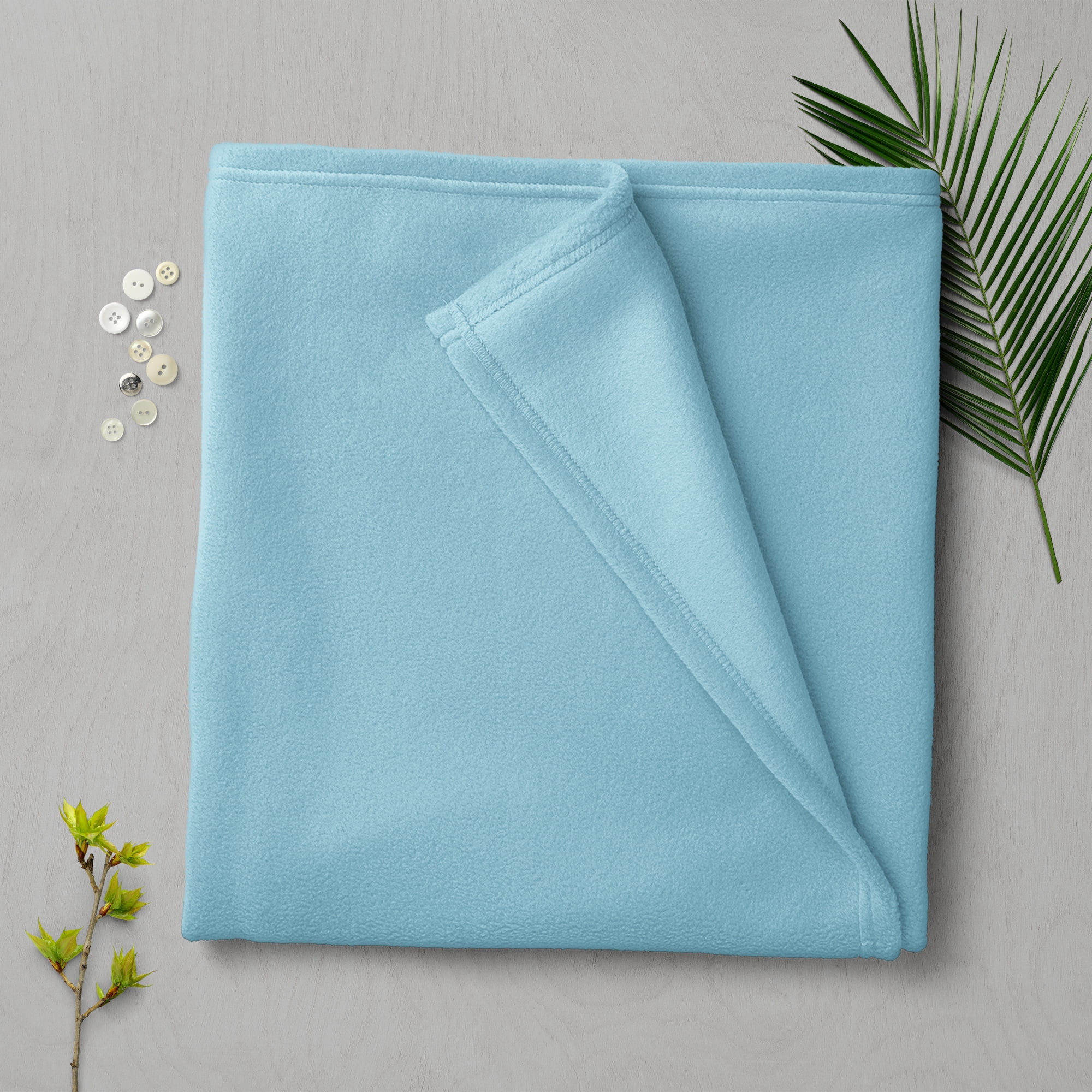 Mainstays 1.5 Yards 100% Polyester Brushed Fleece Solid, Light Blue, 60" Wide for Crafts