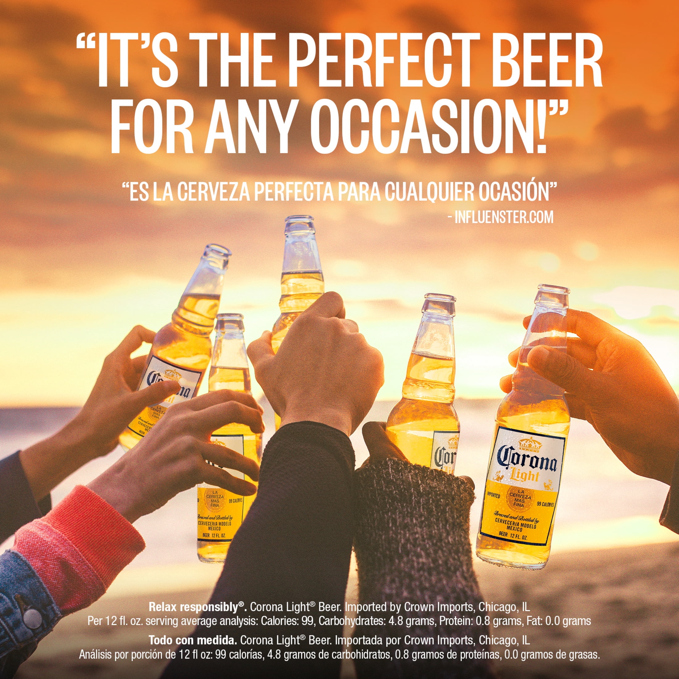 Corona Light Mexican Lager Light Beer, 12 Pack 12 fl. oz. Slim Cans, 4.0% ABV
