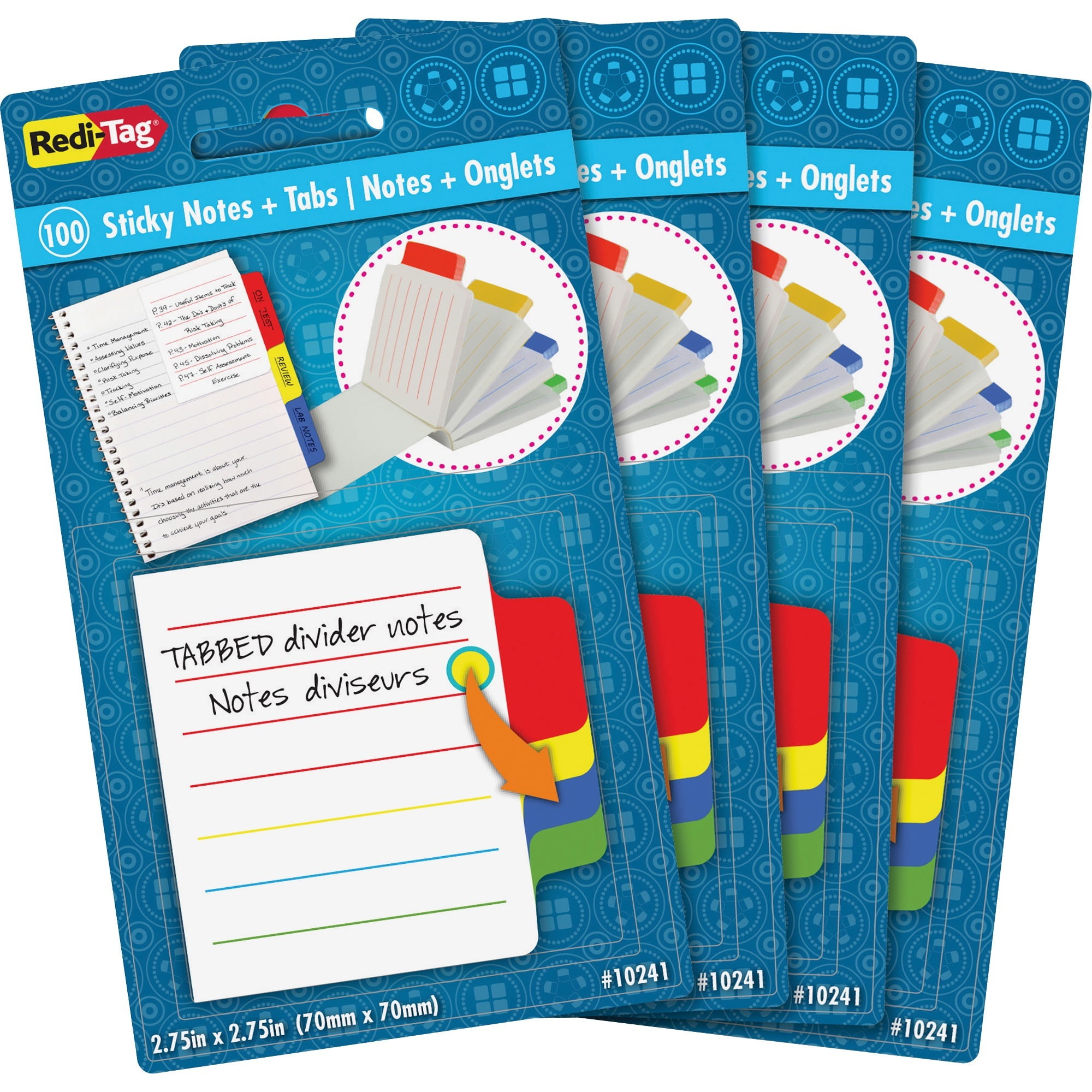 RediTag Tabbed Divider Notes, Multicolor, 4 / Box (Quantity) Walmart