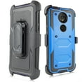 thumbnail image 3 of for 6" Moto E5 Plus Case Holster Phone Case Belt Clip 360 degree Kickstands Hybrid Armor Shock Shield Bumper Cover blue, 3 of 4