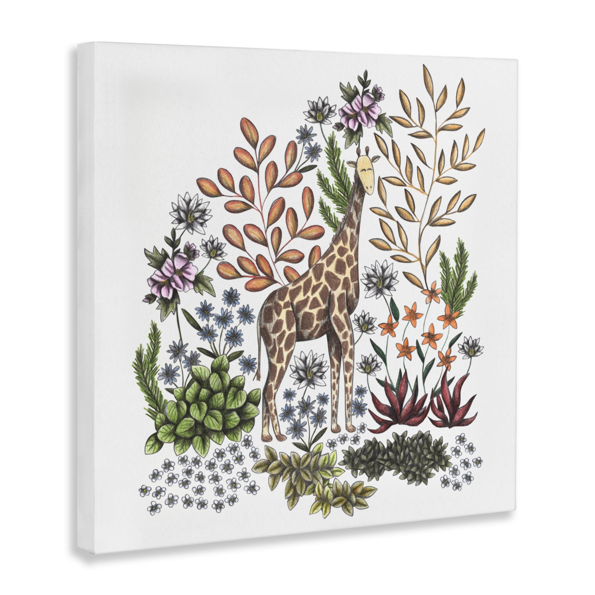 Jungle Wildlife Giraffe Canvas Wall Art, design by Cecilia Battaini