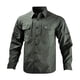 thumbnail image 4 of Blusa y camisa de manga larga con cuello vuelto para hombre, estilo casual, de color liso, con botones y bolsillos, de poliéster., 4 of 6