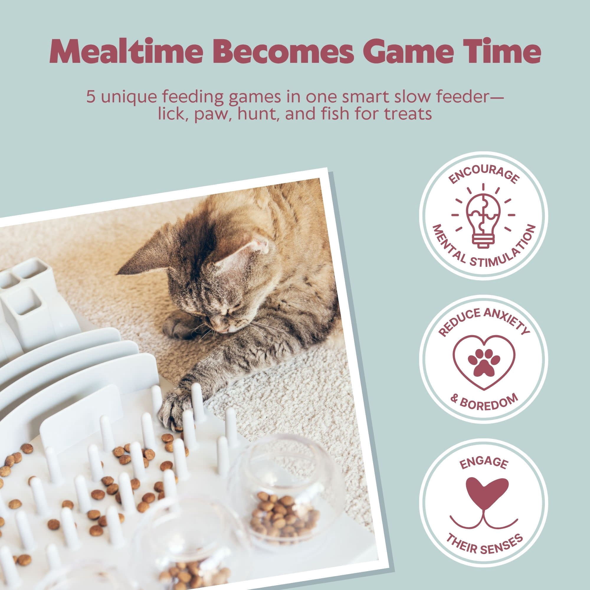 TRIXIE Fun Board Strategy Game for Cats, Puzzle Toy, Treat Dispenser, Interactive Play, White