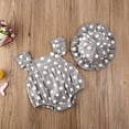thumbnail image 2 of Seyurigaoka Baby Girls Romper with Hat, Sleeveless Polka Dots Bodysuit, Jumpsuit  Cap, 2 of 8
