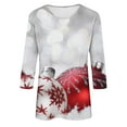 thumbnail image 5 of GA WEIHUA Clearance,Women's 3/4 Sleeve Raglan Printed T Shirt Funny Christmas Tunic Tops Blouse Merry Christmas Glitter Graphic Tees(Red,3X-Large), 5 of 5