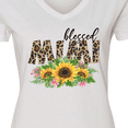 thumbnail image 4 of Inktastic Blessed Mimi Leopard Print and Sunflowers Women's V-Neck T-Shirt, 4 of 5