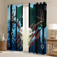 thumbnail image 2 of jejeloiu Retro Bull Skull Blackout Curtains Set of 2 (52x84 Each),Rustic Farmhouse Hunting Window Curtains,Blue Black Curtains and Drapes For Boys Kids,Breathable Home Decor, 2 of 6