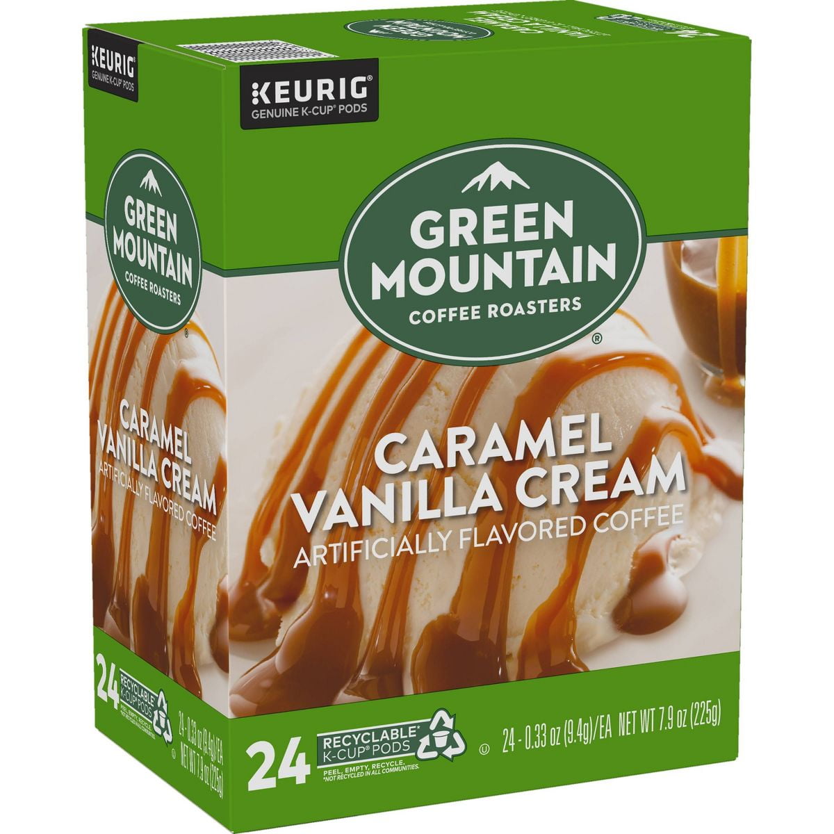 24ct Green Mountain Coffee Caramel Vanilla Cream Keurig K-Cup Coffee Pods Flavored Coffee Light Roast - Pack of 2