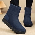 thumbnail image 6 of AUDeals Women Winter Boots, Waterproof Snow Booties, Mid Calf Faux Fur Lined Shoes with Zipper (Blue, 8), 6 of 9