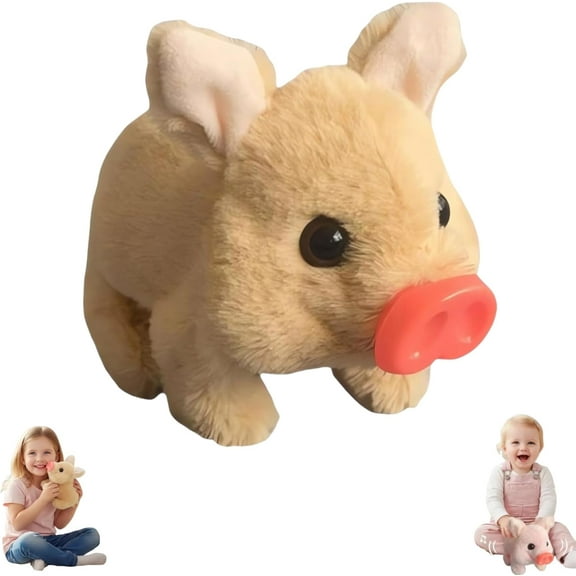 My Baby Piggy Interactive Plush Toy | Realistic Walking & Mouth-Moving Stuffed Pig |  Gift for Kids(Style A -1PCS) ﻿ ﻿